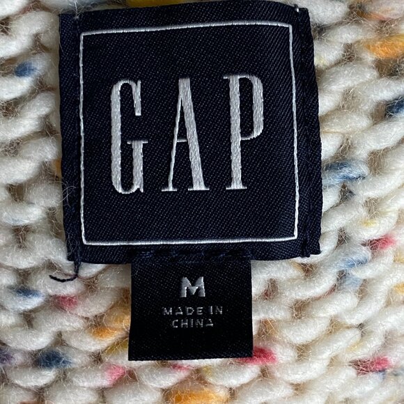 Gap Chunky Wool Rainbow Confetti Sweater Wm Sz M Pastel Mixed Stitch Feminine - Picture 10 of 11